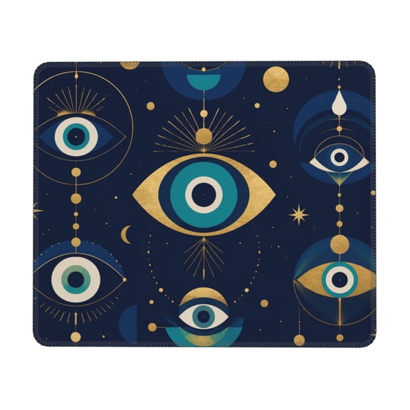 Abstract Evil Eye Geometric Mouse Pad Non-Slip Rubber Gaming Mousepad Rectangle for Computers Laptop 10 x 12 inch