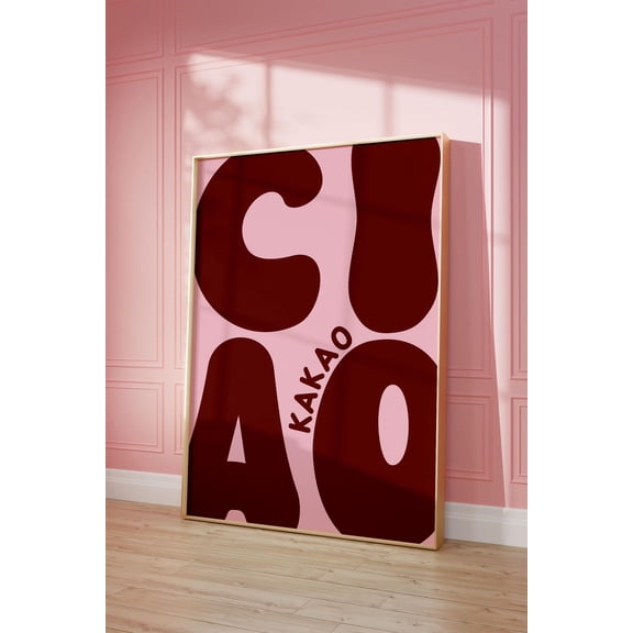 Ciao Kakao Italian Typography Poster, Unframed Size 8x12