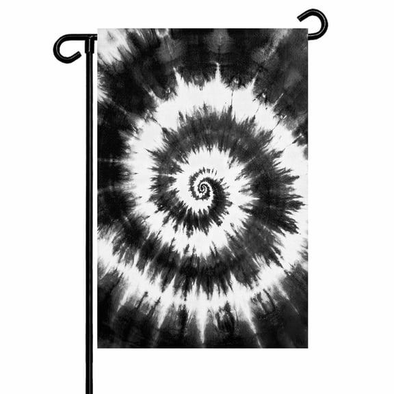 Abstract Explosion Tie Dye Garden Flags for Outside Black White Double Sided Yard Flags Outdoor House Decoration, Small 12X18 Inch,