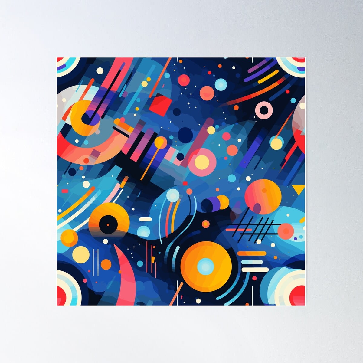 Abstract Expressionist Colorful Shapes Pattern Poster Wall Art, Modern ...