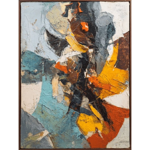 Abstract Expressionist Textured Canvas Print, Suitable for Living Room, Bedroom, Dining Room, Office, Entryway Decor