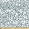 thumbnail image 1 of Ambesonne Abstract Fabric by the Yard Upholstery, Chaotic Curl Swirl Strokes, 1 Yard, Blue Grey Pale Blue, 1 of 5