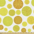 thumbnail image 1 of Ambesonne Abstract Fabric by the Yard Upholstery, Circular Round Forms Art, 10 Yards, Lime Green Ginger and White, 1 of 5