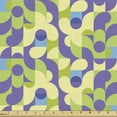 thumbnail image 1 of Abstract Fabric by the Yard, Colorful Soft Toned Composition of 60s Psychedelic Intertwined Circles, Decorative Upholstery Fabric for Chairs & Home Accents, Violet Yellow Green by Ambesonne, 1 of 5