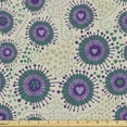 thumbnail image 1 of Abstract Fabric by the Yard, Concentric Asymmetric Romantic Circles Psychedelic Hearts and Dots Pattern, Decorative Upholstery Fabric for Chairs & Home Accents, Multicolor by Ambesonne, 1 of 5