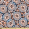 thumbnail image 1 of Ambesonne Abstract Fabric by the Yard Upholstery, Hand Drawn Circles Dashes, 10 Yards, Dark Peach Sky Blue, 1 of 5