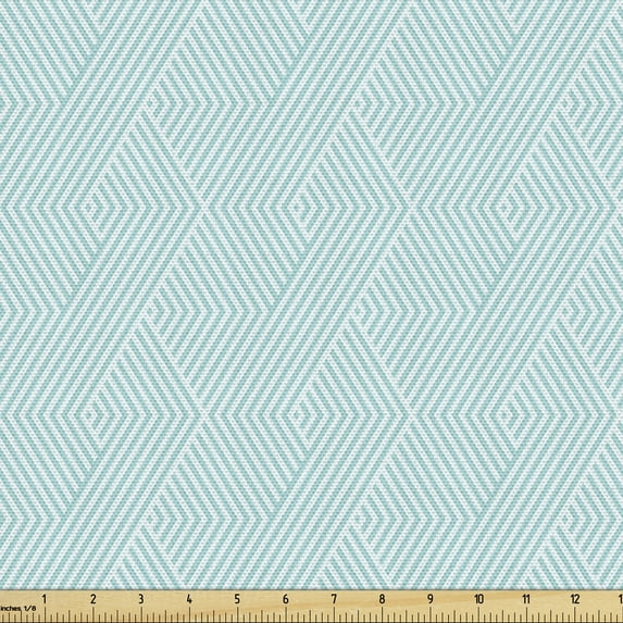Ambesonne Abstract Fabric by the Yard Upholstery, Wide Stripes or Chevron, 1 Yard, Seafoam Pale Blue