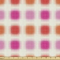 thumbnail image 1 of Ambesonne Abstract Fabric by the Yard Upholstery, Modern Square Lines Art, 5 Yards, Ivory Vermilion, 1 of 5