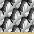 thumbnail image 1 of Ambesonne Abstract Fabric by the Yard Upholstery, Modern Swirl Illustration, 3 Yards, Charcoal Grey and White, 1 of 5