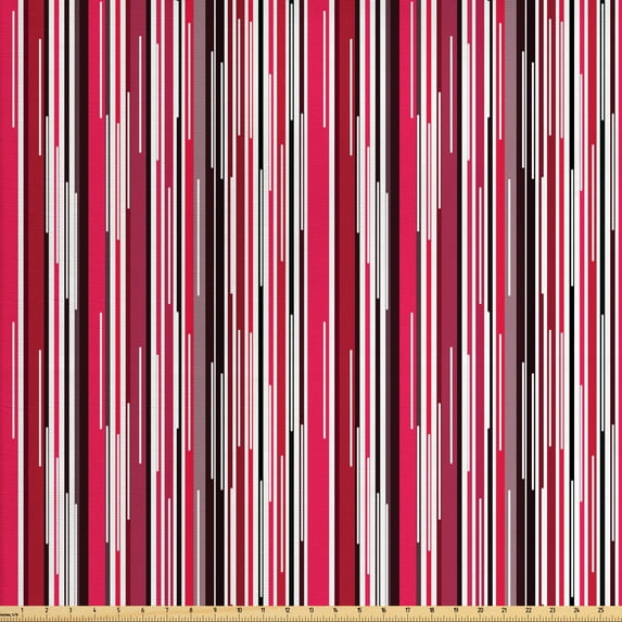 Ambesonne Abstract Fabric by the Yard Upholstery, Vertical Colorful Line, 2 Yards, Multicolor