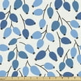 thumbnail image 1 of Abstract Fabric by the Yard, Floral Layout of Round Berry Like Elements on Branches Woodland Theme, Upholstery Fabric for Dining Chairs Home Decor Accents, Sea Blue and Sky Blue by Ambesonne, 1 of 5