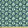 thumbnail image 1 of Abstract Fabric by the Yard, Fractal Triangles Circular Shapes Retro Style Geometrical Tile, Decorative Upholstery Fabric for Sofas and Home Accents, Blue Teal Pale Green by Ambesonne, 1 of 5