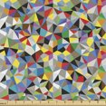 thumbnail image 1 of Abstract Fabric by the Yard, Geometric Chaos Triangular Mosaic Polygonal Fractal Contemporary Modern Design, Decorative Upholstery Fabric for Chairs & Home Accents, Multicolor by Ambesonne, 1 of 5