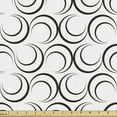 thumbnail image 1 of Ambesonne Abstract Fabric by the Yard Upholstery, Crescent Moon Shapes Art, 1 Yard, Charcoal Grey White, 1 of 5