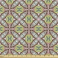 thumbnail image 1 of Abstract Fabric by the Yard, Geometric Flowers Inspired Motifs Ornamental Details, Decorative Upholstery Fabric for Sofas and Home Accents, Avocado Green Multicolor by Ambesonne, 1 of 5