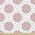 thumbnail image 1 of Abstract Fabric by the Yard, Geometric Pattern with Repeating Big and Small Circles on White Backdrop, Upholstery Fabric for Dining Chairs Home Decor Accents, Pale Pink and Grey by Ambesonne, 1 of 5