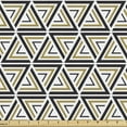 thumbnail image 1 of Ambesonne Abstract Fabric by the Yard Upholstery, Angled Stripes Mosaic, 2 Yards, Tan Black White, 1 of 5