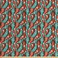 thumbnail image 1 of Abstract Fabric by the Yard, Hand Drawn Style Wavy Striped Bold Lines with Rough Grunge Look, Decorative Upholstery Fabric for Sofas and Home Accents, Vermilion Turquoise by Ambesonne, 1 of 4
