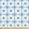 thumbnail image 1 of Ambesonne Abstract Fabric by the Yard Upholstery, Grunge Hexagons Pattern, 10 Yards, Sky Blue Azure Blue, 1 of 5