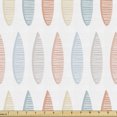 thumbnail image 1 of Ambesonne Abstract Fabric by the Yard Upholstery, Lines Pattern Leaves Image, 5 Yards, White and Multicolor, 1 of 5