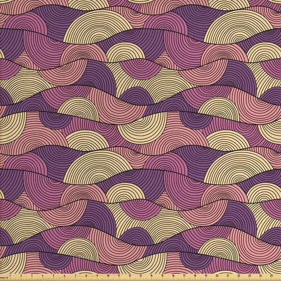 Ambesonne Abstract Fabric by the Yard Upholstery, Arch Shapes Doodle Art, 10 Yards, Multicolor
