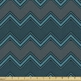 thumbnail image 1 of Abstract Fabric by the Yard, Horizontally Arranged Zigzags and Mini Polka Dots Concept, Upholstery Fabric for Dining Chairs Home Decor Accents, Sea Blue Petrol Blue by Ambesonne, 1 of 5