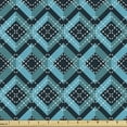 thumbnail image 1 of Abstract Fabric by the Yard, Illustration of Complex Geometric Patterns Successive Intertwined Squares, Decorative Upholstery Fabric for Sofas and Home Accents, Dark Teal and Teal by Ambesonne, 1 of 5