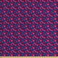 thumbnail image 1 of Ambesonne Abstract Fabric by the Yard Upholstery, Geometric Grid Graphic, 3 Yards, Cobalt Blue Raspberry, 1 of 4