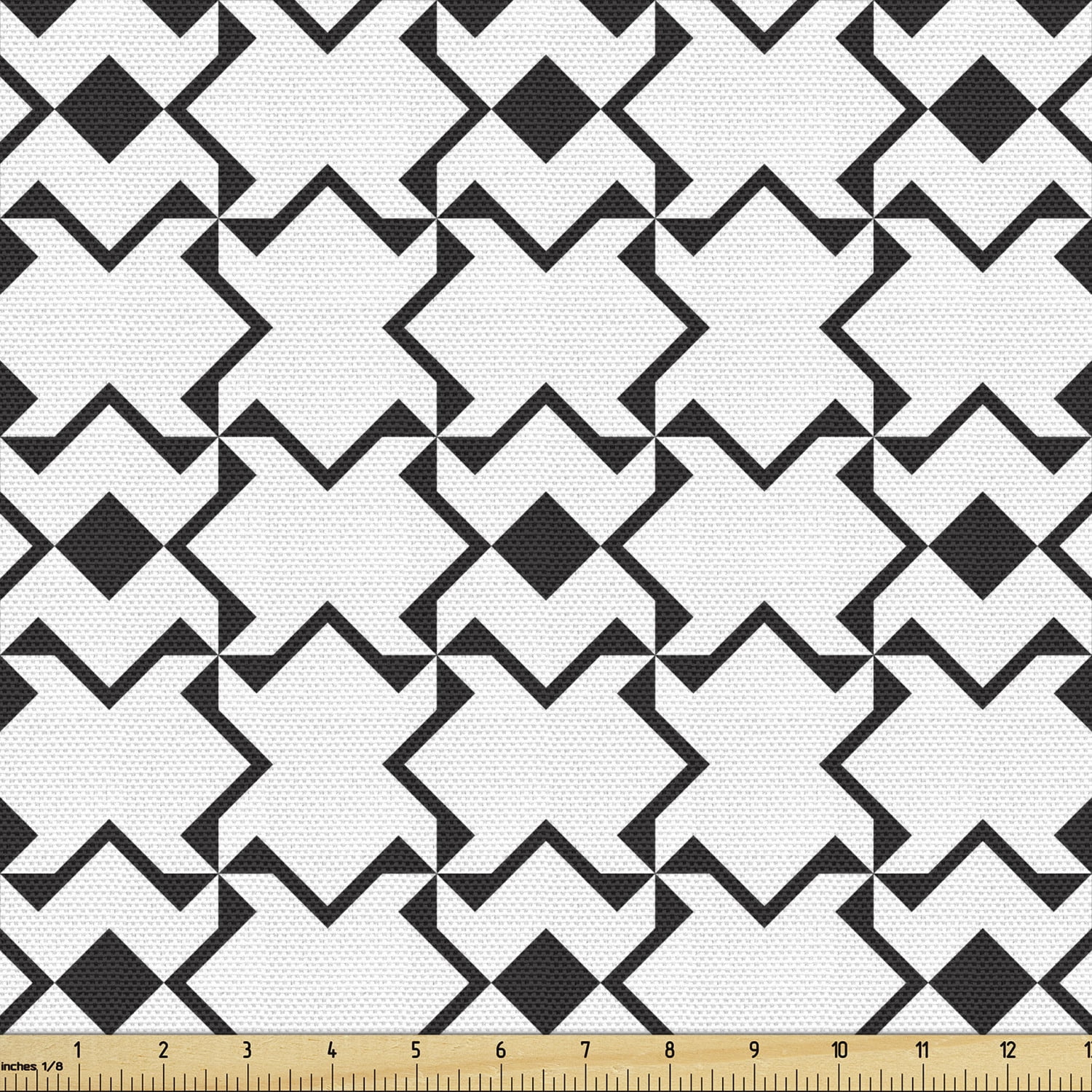 Abstract Fabric by the Yard, Illustration of Monochrome Modern Sharp ...