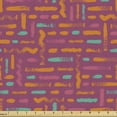 thumbnail image 1 of Abstract Fabric by the Yard, Image of Horizontal Dashed Brush Strokes and Vertical Curved Stripes, Decorative Upholstery Fabric for Chairs & Home Accents, Dark Magenta Multicolor by Ambesonne, 1 of 5