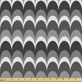 thumbnail image 1 of Ambesonne Abstract Fabric by the Yard Upholstery, Wavy Half Circles, 10 Yards, Dark Grey White, 1 of 5
