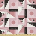 thumbnail image 1 of Abstract Fabric by the Yard, Modern Geometrical Motif with Triangles Rounds and Dots, Upholstery Fabric for Dining Chairs Home Decor Accents, Charcoal Grey Rose by Ambesonne, 1 of 5