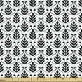 thumbnail image 1 of Abstract Fabric by the Yard, Modernized Simple Damask Leaves Botany Inspired Forms Illustration, Decorative Upholstery Fabric for Chairs & Home Accents, White and Charcoal Grey by Ambesonne, 1 of 5