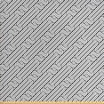 thumbnail image 1 of Ambesonne Abstract Fabric by the Yard Upholstery, Classic Curved Lines, 10 Yards, Black White, 1 of 4