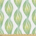 thumbnail image 1 of Abstract Fabric by the Yard, Mother Nature Inspired Ornamental with Braids and Chain Like Details, Decorative Upholstery Fabric for Chairs & Home Accents, Green Pale Green White by Ambesonne, 1 of 5