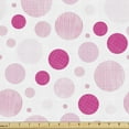 thumbnail image 1 of Ambesonne Abstract Fabric by the Yard Upholstery, Pastel Geometric Ovals, 1 Yard, Magenta Pale Pink, 1 of 5