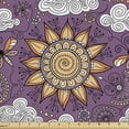 thumbnail image 1 of Ambesonne Abstract Fabric by the Yard Upholstery, Pointy Petal Sun Rays, 10 Yards, Pale Eggplant and Multicolor, 1 of 5