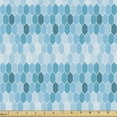 thumbnail image 1 of Ambesonne Abstract Fabric by the Yard Upholstery, Pool Tile Honeycomb Art, 1 Yard, Sea Blue Blue, 1 of 5