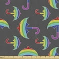 thumbnail image 1 of Abstract Fabric by the Yard, Rainbow Style Ornamental Umbrellas Placed on a Grey Tone Background, Upholstery Fabric for Dining Chairs Home Decor Accents, Grey and Multicolor by Ambesonne, 1 of 5