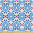 thumbnail image 1 of Abstract Fabric by the Yard, Repeating Circle Pattern Composed of Graphic Geometric Triangle, Upholstery Fabric for Dining Chairs Home Decor Accents, Blue Eggshell and Pink by Ambesonne, 1 of 5