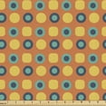 thumbnail image 1 of Ambesonne Abstract Fabric by the Yard Upholstery, Retro Style Round, 2 Yards, Orange Mustard Seafoam, 1 of 5