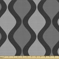 thumbnail image 1 of Ambesonne Abstract Fabric by the Yard Upholstery, Stripes with Wavy Patterns, 5 Yards, Pale Taupe and Dark Grey, 1 of 5