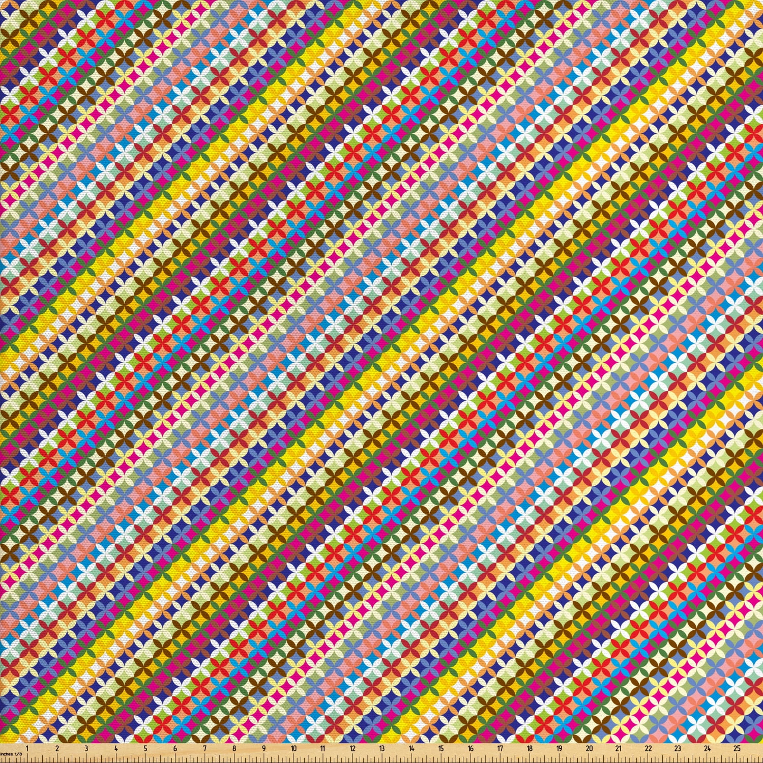 Abstract Fabric by the Yard, Summer Spring Inspired Blooming Diagonal ...