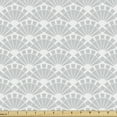 thumbnail image 1 of Abstract Fabric by the Yard Upholstery, Continued Layout of Inspired Motifs in Monochrome Pastel Colors, Decorative Fabric for DIY and Home Accents, Pale Purpleblue White by Ambesonne, 1 of 5