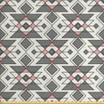 thumbnail image 1 of Ambesonne Abstract Fabric by the Yard Upholstery, Geometric Aztec Ethnic, 2 Yards, Grey Pearl Pale Pink, 1 of 4