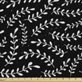 thumbnail image 1 of Ambesonne Abstract Fabric by the Yard Upholstery, Laurel Plant Silhouettes, 10 Yards, Charcoal Grey and Pearl, 1 of 5