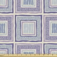 thumbnail image 1 of Ambesonne Abstract Fabric by the Yard Upholstery, Concentric Squares Stripes, 1 Yard, Eggshell Lilac, 1 of 5