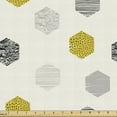 thumbnail image 1 of Ambesonne Abstract Fabric by the Yard Upholstery, Minimalistic Hexagons Art, 3 Yards, Ivory Dark Yellow, 1 of 5