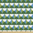 thumbnail image 1 of Ambesonne Abstract Fabric by the Yard Upholstery, Repeated Geometric Motifs, 5 Yards, Emerald Blue and Apple Green, 1 of 5
