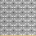 thumbnail image 1 of Abstract Fabric by the Yard Upholstery, Rhythmic Damask Motifs Ivy Botany Adornments Print on Plain Background, Decorative Fabric for DIY and Home Accents, White Charcoal Grey by Ambesonne, 1 of 4